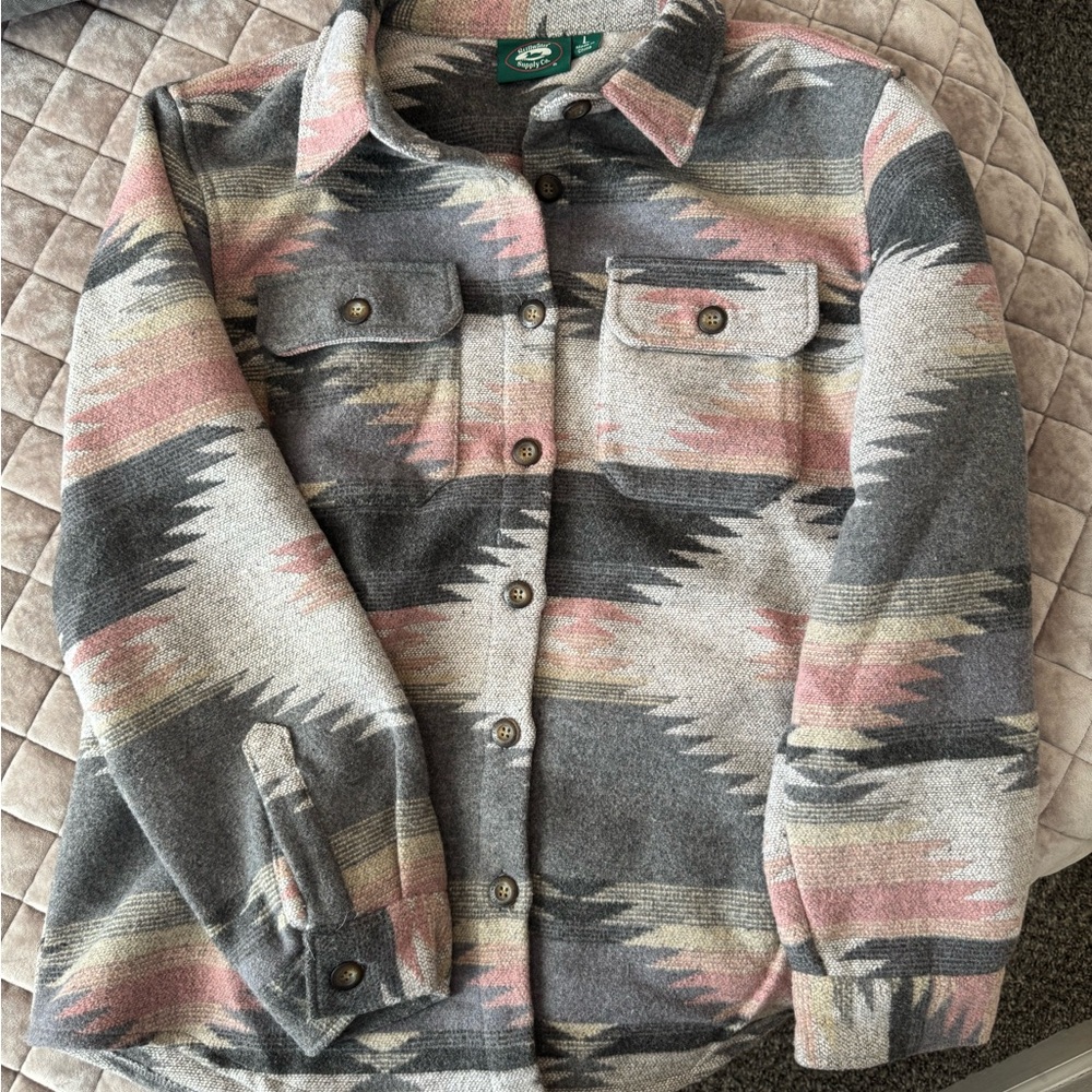 Gray and Pink Utility Jacket